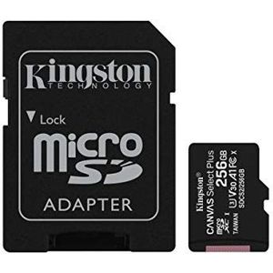 Kingston Canvas Select Plus MicroSD-kaart, SDCS2/256GB, Zwart