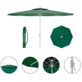 Marbueno Stalen Parasol 8 Ribben D300 cm Polyester Groen Tuin, Zwembad en Terras 10190