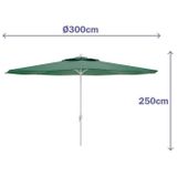 Marbueno Stalen Parasol 8 Ribben D300 cm Polyester Groen Tuin, Zwembad en Terras 10190