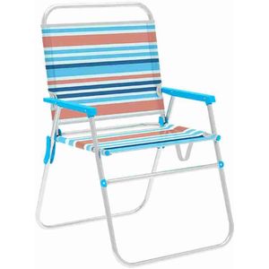 Marbueno Vouwstoel Aluminium Oranje en Blauw Strand en Zwembad 52X56X80 cm 10462