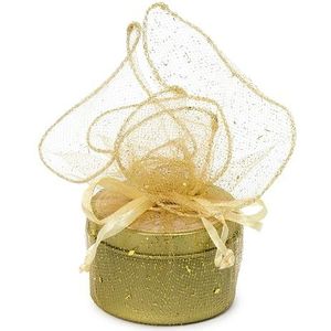 Mopec NHA3 6-pack kaarsen 60 g, geur jasmijn, gouden zakdoek, Ø6 x 4 cm