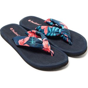Brasileras - Hibiscus Nudo - Slippers - Blauw - Stof - Rubber Zool
