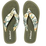 Brasileras - Hibiscus Nudo - Slippers - Groen - Stoffen Band - Sleehak