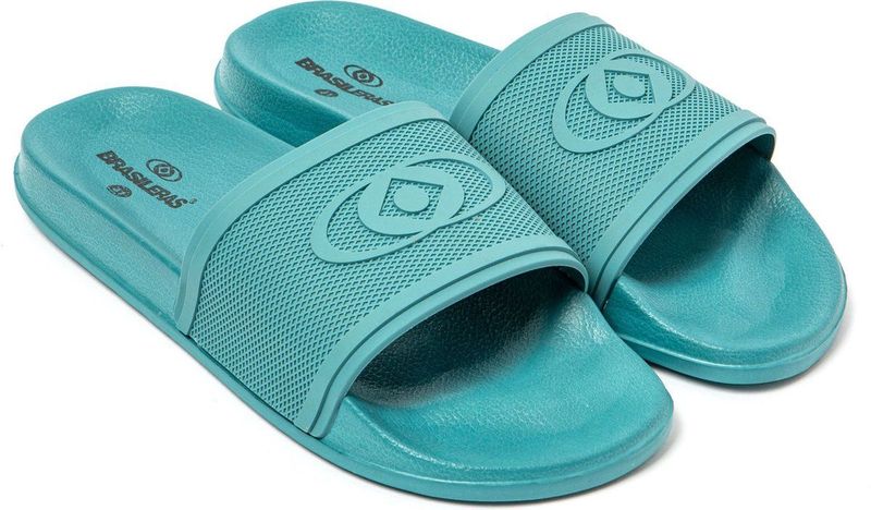 Brasileras - Splash Slippers - Donker Turquoise - Rubberen Band met Logo