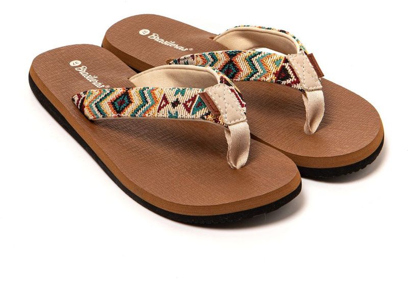 Brasileras - Inca Slippers - Strand- en Zwembadslippers - Beige - Hoogwaardige Materialen