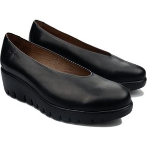 Wonders - Zapato de Piel Lisa - Zwart - Memory Gel - Technologie Wonders Fly