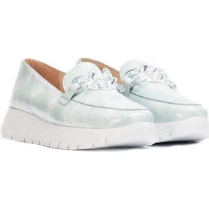 Wonders, Schoenen, Dames, Blauw, 41 EU, Leer, Iris Tie Dye Patent Leren Moccasin