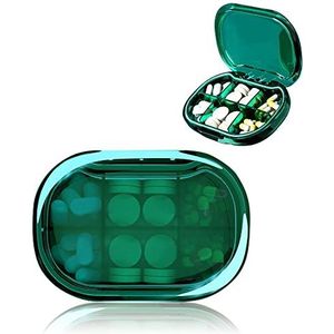 Pillendoos, Tablettenbox Transparant met 6 Vakken, Stopcontacten, Organizer, Medicijnorganizer, Draagbaar, voor tas of Rugzak en Reizen
