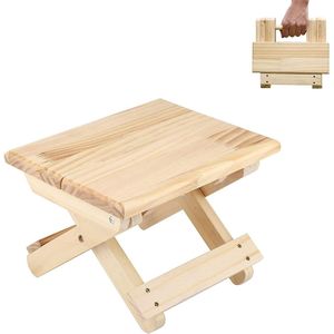 Mini houten klapkruk, reisstoel, opstapkruk voor kinderen, draagbare voetensteun voor thuis, badkamer, keuken, tuin, kantoor, reizen. Ondersteunt 90 kg.