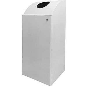 OFITURIA Papelera Grande Metálica Capacidad 69 liter Color Plata Contenedor con Cubo Interior y Cerradura de Seguridad