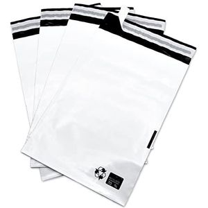 Sobres para Envíos de Plástico Blanco Opaco con Autocierre Fácil Adhesivo Resistente. Bolsas y Paquetes de Varios Tamaños 250X350+40 mm para Embalaje de Correo y Envíos Seguros.