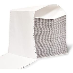 Wit continu papier, continu papier, dubbel vel, zelfkopieerpapier met trap, gevouwen, zigzag, afmetingen 240 mm x 279 mm - Ofiturie (3000 vellen)