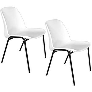 OFITURIA COM0523 stoel zonder wielen, polypropyleen, wit, 2 silla's