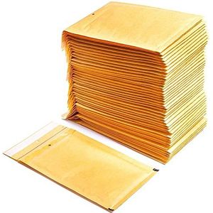 Ofituria Luchtkussenenveloppen binnen van polyethyleen, bruin, verzendzakken met ruimte voor documenten (5 enveloppen, 220 x 340 mm)