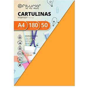 Verpakking met 50 indexkaarten, geelgoud, maat A4, 180 g