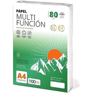 A4-vellen 100 vellen multifunctioneel papier, vellen voor laser- en inkjetprinters, kopieerapparaat, voor kantoor, schoolbenodigdheden, verpakking met folie (80 g, 100 uur)