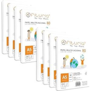 80 g A5-vellen, 2500 vellen, wit multifunctioneel papier voor school en laboratorium, ideaal voor laserprinters, inkjetprinters of kopieerapparaten - Ofituria