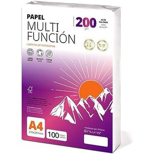 A4-vellen 200 g, 100 vellen, multifunctioneel papier voor printers, laserprinters en inkjetprinters, kopieerapparaat voor kantoor, schoolbenodigdheden, verpakking met folie, 200 g, 100 uur