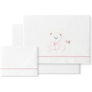 Lakens mini wieg beer strik roze wit