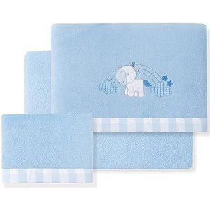 Coralina eenhoorn wolk mini wieg beddengoed set blauw · winterlakens voor baby's