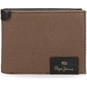 Pepe Jeans Hilltop Horizontale portemonnee met portemonnee, bruin, 11 x 8 x 1 cm, leer, Bruin, horizontale portemonnee met portemonnee