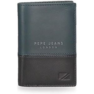 Pepe Jeans Kingdom Verticale portemonnee met portemonnee, blauw, 8,5 x 11,5 x 1 cm, leer, Rosa Roja, verticale portemonnee met portemonnee