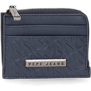 Pepe Jeans Essence kaartenetui blauw 11,5 x 8 x 1,5 cm kunstleer, Rosa Roja, kaartvakken