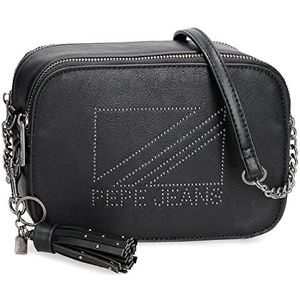Pepe Jeans Donna Messenger Bag 20,5 x 14 x 7,5 cm, kunstleer, zwart, schouderriem met twee vakken, zwart, schouderriem met twee vakken, zwart., Schouderriem met twee vakken