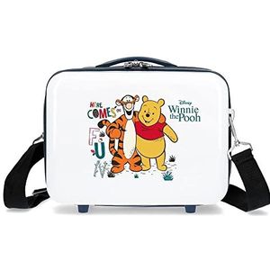Disney Winnie The Pooh Toilettas, aanpasbaar, met schoudertas, wit, 29 x 21 x 15 cm, stijf, ABS 9,14 l