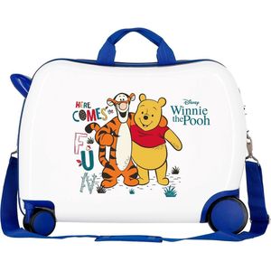 Disney Winnie The Pooh Kinderkoffer, wit, 50 x 39 x 20 cm, hard, ABS, zijcombinatiesluiting, 34 l, 1,8 kg, 4 wielen, wit, toiletkoffer, Wit., Toiletkoffer