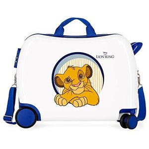 Disney El Rey Leon Kinderkoffer, wit, 50 x 39 x 20 cm, stijve ABS-combinatiesluiting, 34 l, 1,8 kg, 4 wielen