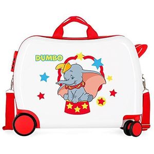 Disney Dumbo kinderkoffer, wit, 50 x 39 x 20 cm, hard plastic, zijdelingse combinatiesluiting, 34 l, 1,8 kg, 4 wielen