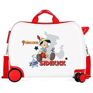 Disney Pinocchio Kinderkoffer, wit, 50 x 39 x 20 cm, stijve ABS-combinatiesluiting, 34 l, 1,8 kg, 4 wielen