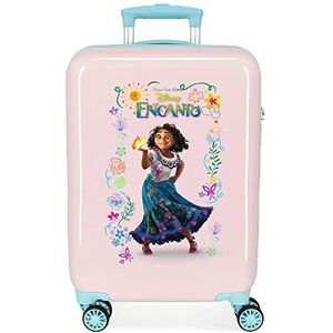 Disney Encanto Cabinerolgordijn van hard plastic met zijsluiting met cijfercombinatie, 34 liter, 2 kg, 4 wielen, roze 38 x 55 x 20 cm, cabinekoffer, Roze, cabine koffer