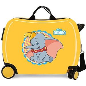 Disney Dumbo Oker Kinderkoffer, 50 x 39 x 20 cm, harde schaal, ABS, zijcombinatiesluiting, 78 l, 1,8 kg, 4 wielen, handbagage, citroenboom, kinderkoffer
