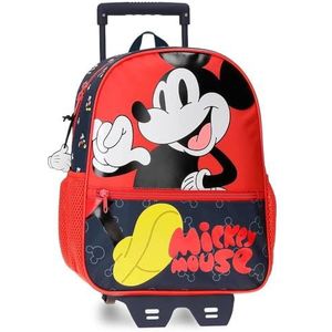 Disney Mickey Mouse Fashion schoolrugzak met wagen, meerkleurig, 27 x 33 x 11 cm, microvezel 9,8 l, 50 hojas, schoolrugzak met trolley