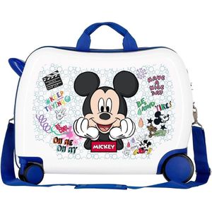 Mickey Mouse jongens rolzit kinderkoffer Ride On wit SL