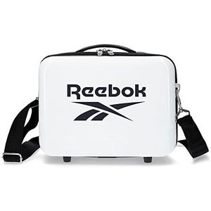 Reebok, Maveryck Make-uptas met schoudertas, wit, 29 x 21 x 15 cm, stijf ABS, 9,14 l, 0,6 kg, Wit, Neceser, Verstelbare toilettas met schoudertas
