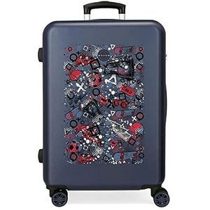 Movom Free Time koffer, middelgroot, meerkleurig, 46 x 65 x 23 cm, van ABS-kunststof, zijdelingse combinatiesluiting, 56 l, 3 kg, 4 rollen, Meerkleurig, Eén maat, Middelgrote koffer