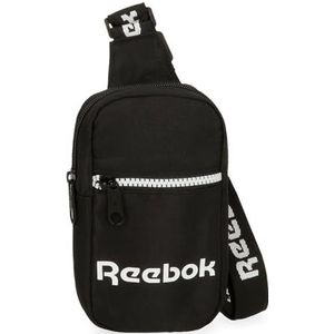 Reebok Sally Crossbody tas, zwart, 10 x 18 x 3 cm, polyester, Zwart, Eén maat, Schoudertas