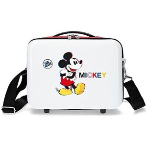 Disney Mickey 3D toilettas, aanpasbaar, wit, 29 x 21 x 15 cm, harde schaal, ABS, 9,14 l, 0,8 kg, wit, maat Talla única, aanpasbare tas, Wit., Aanpasbaar etui