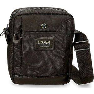 Pepe Jeans Leighton Bagage - Messenger Bag voor heren, zwart., Middelgrote schouderriem