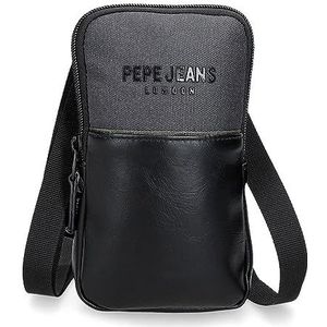 Pepe Jeans Grays Kleine schoudertas zwart 10,5 x 18 x 2 cm polyester, Zwart, Eén maat, Kleine schoudertas