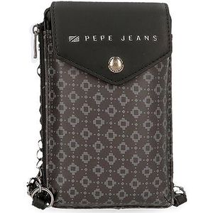 Pepe Jeans Bethany Kleine schoudertas zwart 9,5x16,5 cm kunstleer, Zwart, Eén maat, Kleine schoudertas