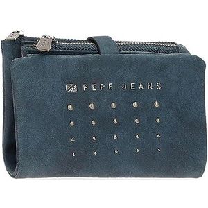 Pepe Jeans Holly portemonnee met kaartenvak, blauw, 14,5 x 9 x 2 cm, kunstleer, Blauw, Eén maat, portemonnee met kaarthouder