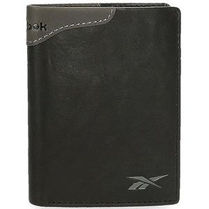 Reebok Club Verticale portemonnee met portemonnee zwart 8,5 x 10,5 x 1 cm leer, Zwart, Eén maat, Verticale portemonnee met portemonnee