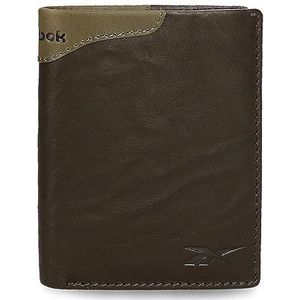 Reebok Club Verticale portemonnee met portemonnee, 8,5 x 10,5 x 1 cm, bruin leer