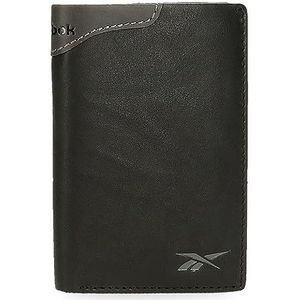 Reebok Club Verticale portemonnee met portemonnee zwart 8,5 x 11,5 x 1 cm leer, Zwart, Eén maat, Verticale portemonnee met portemonnee