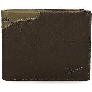Reebok Club-portemonnee horizontaal met portemonnee, bruin, 11 x 8 x 1 cm leer, Bruin, Eén maat, Horizontale portemonnee met portemonnee