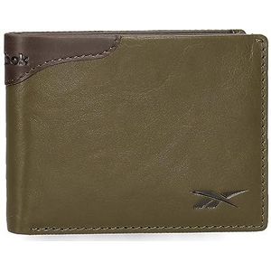 Reebok Club-portemonnee horizontaal met portemonnee groen 11 x 8 x 1 cm leer, Groen, Eén maat, Horizontale portemonnee met portemonnee